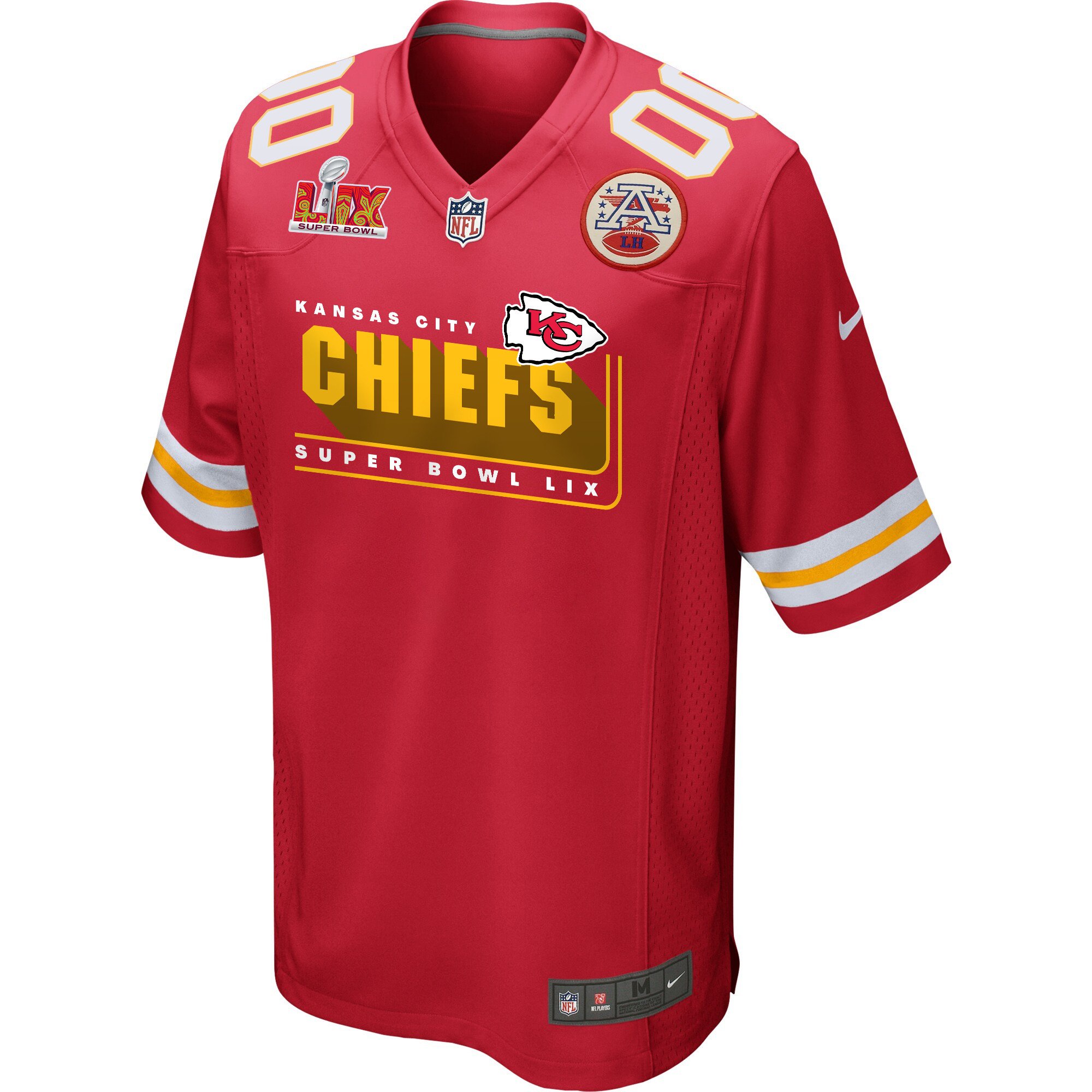 Alternative view of Kansas City Chiefs Super Bowl LIX Champions Big Chiefs Game Men Custom Jersey - Red JS5662 nicesnker
