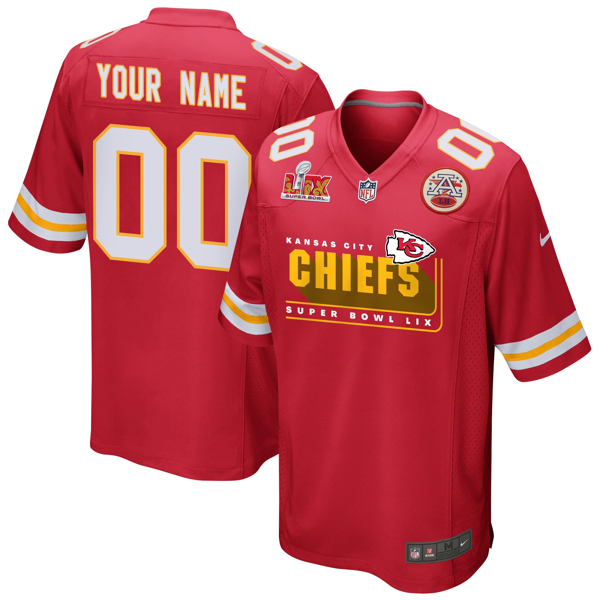 Kansas City Chiefs Super Bowl LIX Champions Big Chiefs Game Men Custom Jersey - Red JS5662 nicesnker
