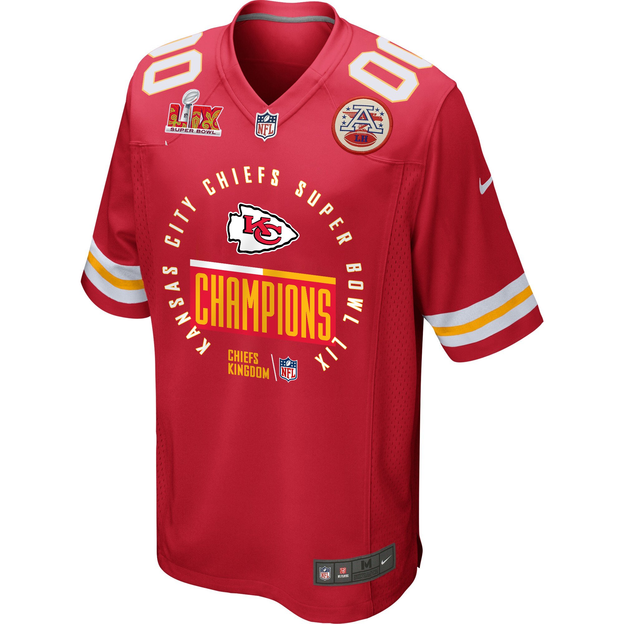 Alternative view of Kansas City Chiefs Super Bowl LIX Champions Game Men Custom Jersey - Red JS5784 nicesnker