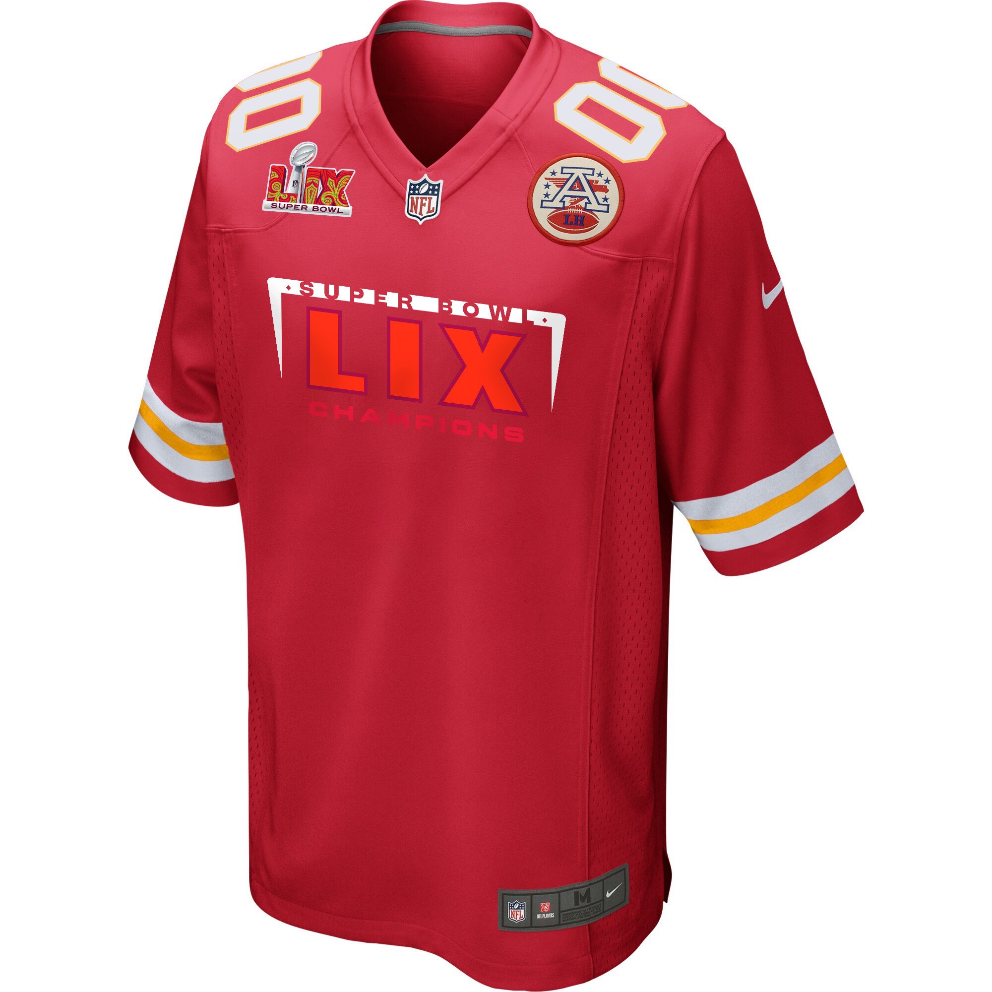 Alternative view of Kansas City Chiefs Super Bowl LIX Champions Simple Style Game Men Custom Jersey - Red JS9210 nicesnker
