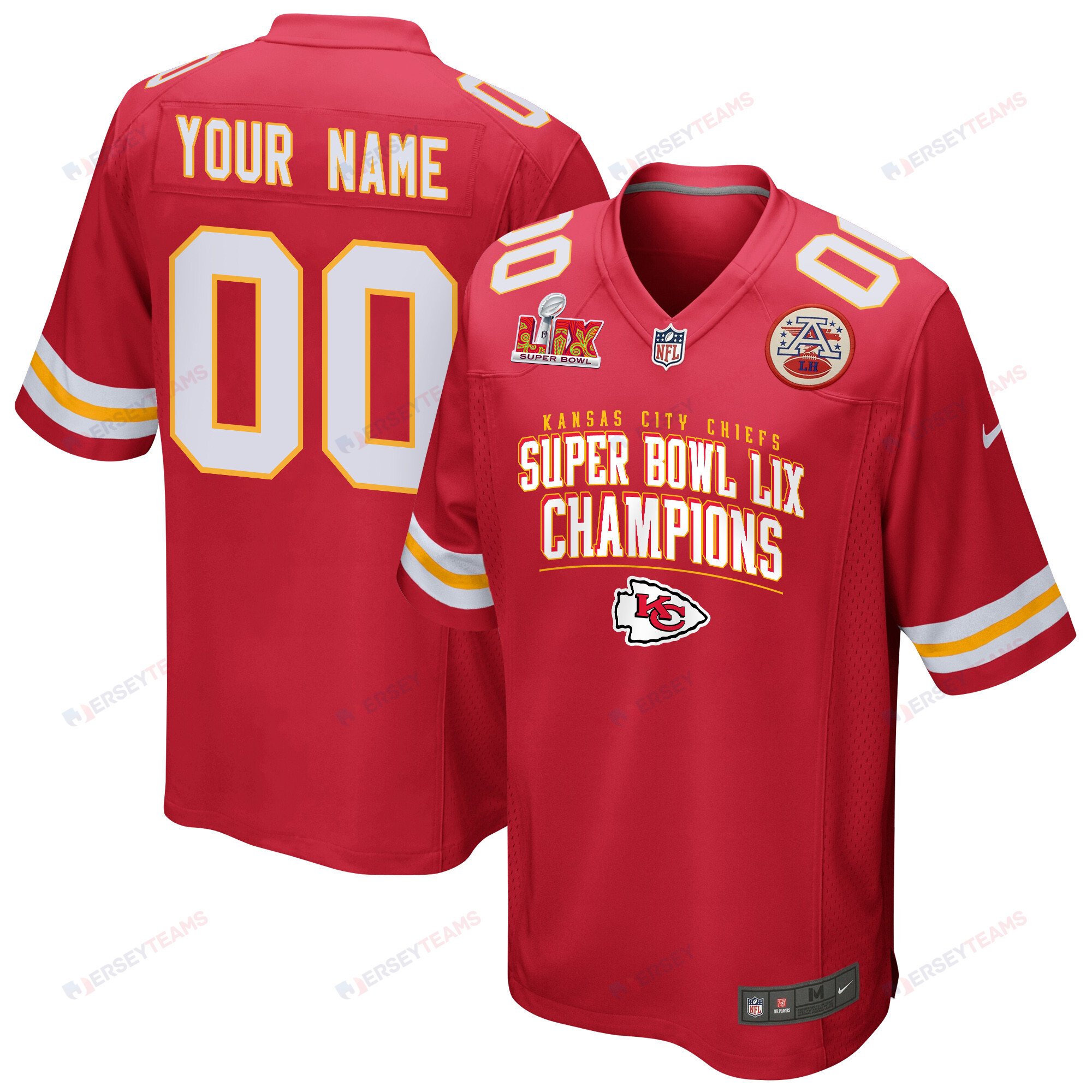 Kansas City Chiefs Super Bowl LIX Champions V2 Game Men Custom Jersey - Red JS5523 nicesnker