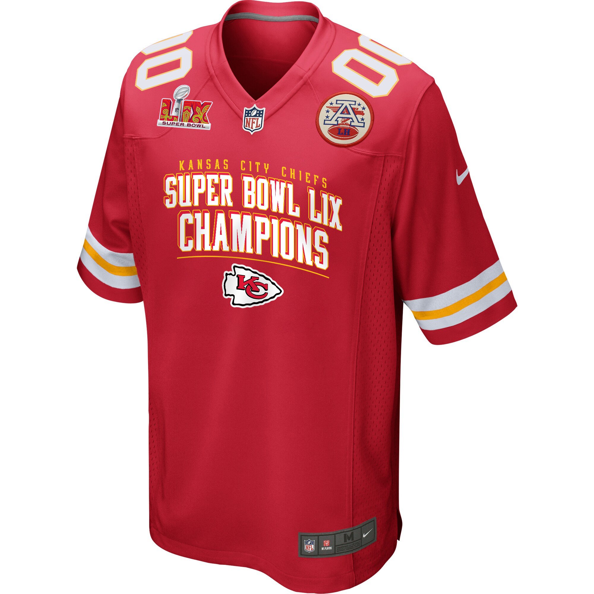 Alternative view of Kansas City Chiefs Super Bowl LIX Champions V2 Game Men Custom Jersey - Red JS5523 nicesnker