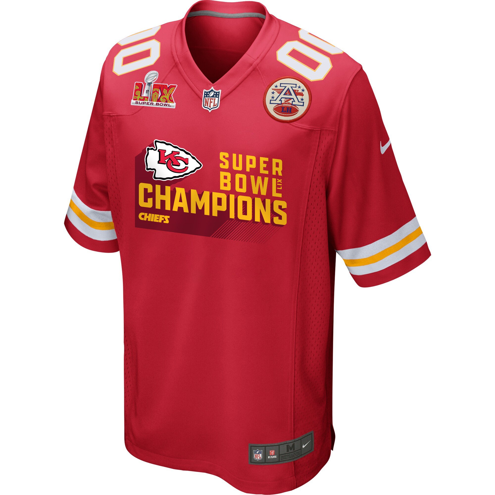 Alternative view of Kansas City Chiefs Super Bowl LIX Champions V4 Game Men Custom Jersey - Red JS6494 nicesnker