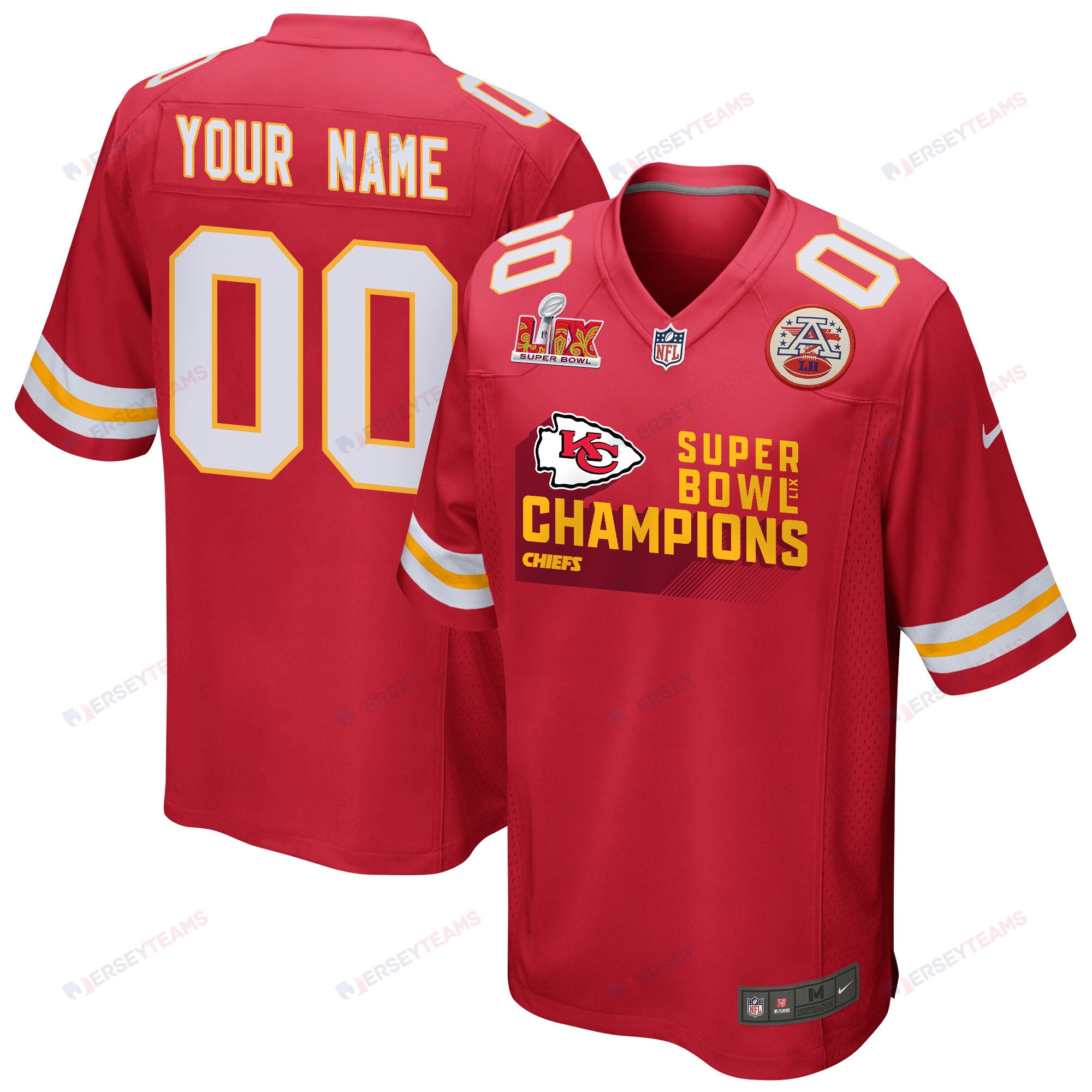 Kansas City Chiefs Super Bowl LIX Champions V4 Game Men Custom Jersey - Red JS6494 nicesnker