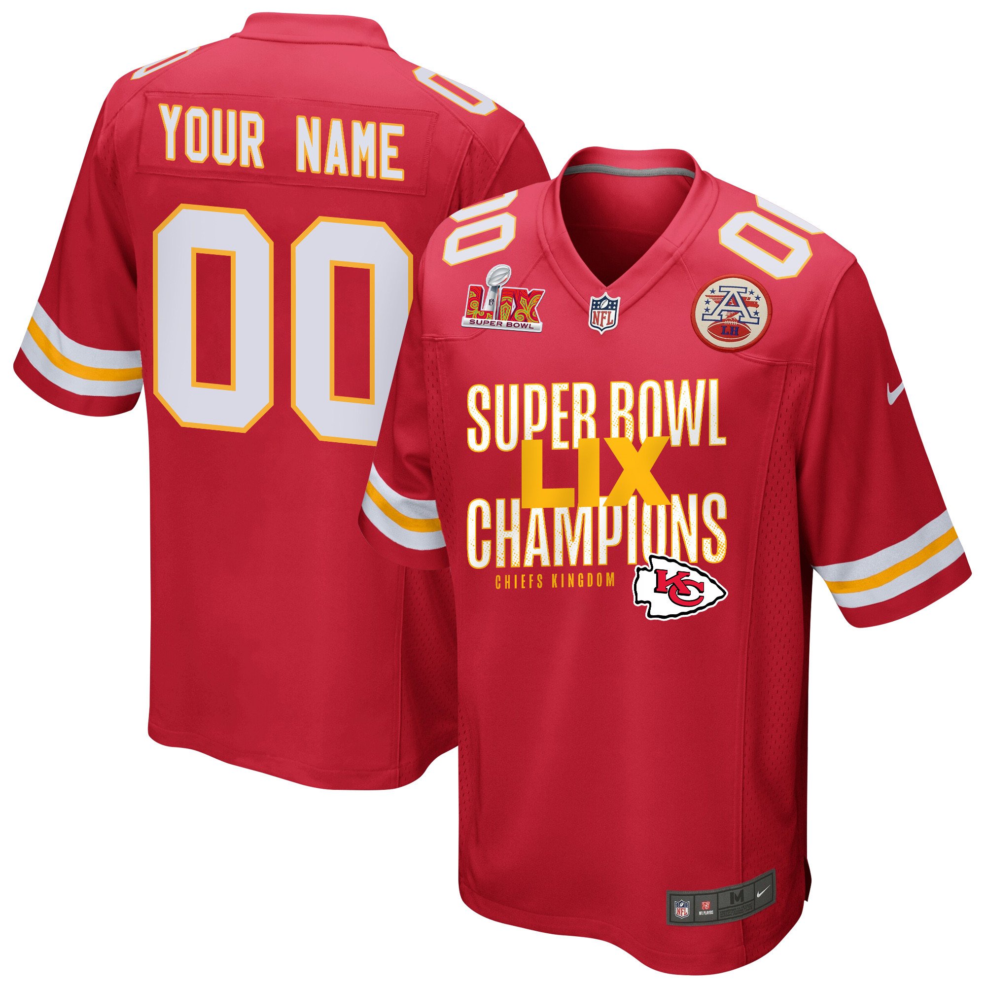 Kansas City Chiefs Super Bowl LIX Champions V5 Game Men Custom Jersey - Red JS4931 nicesnker