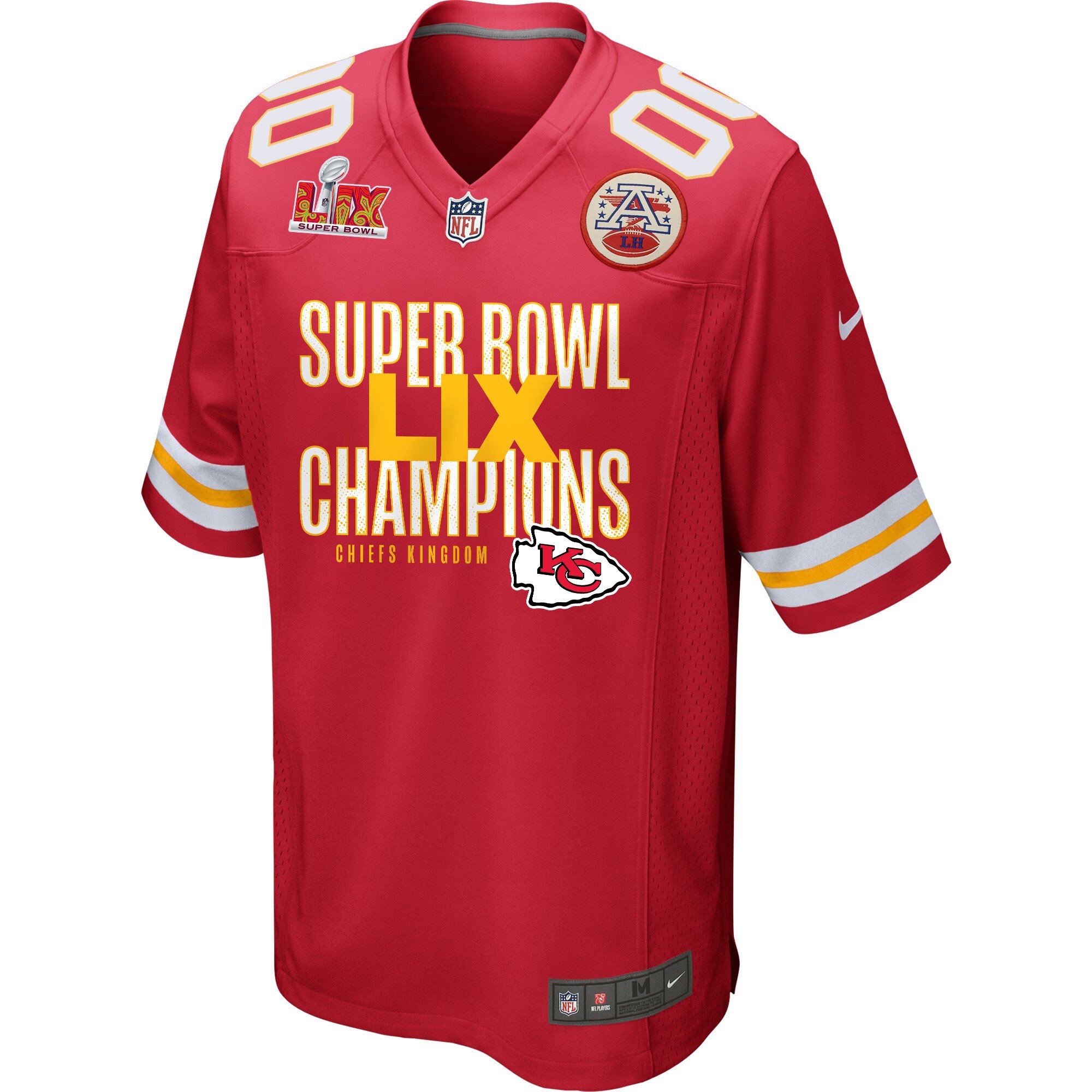 Alternative view of Kansas City Chiefs Super Bowl LIX Champions V5 Game Men Custom Jersey - Red JS4931 nicesnker