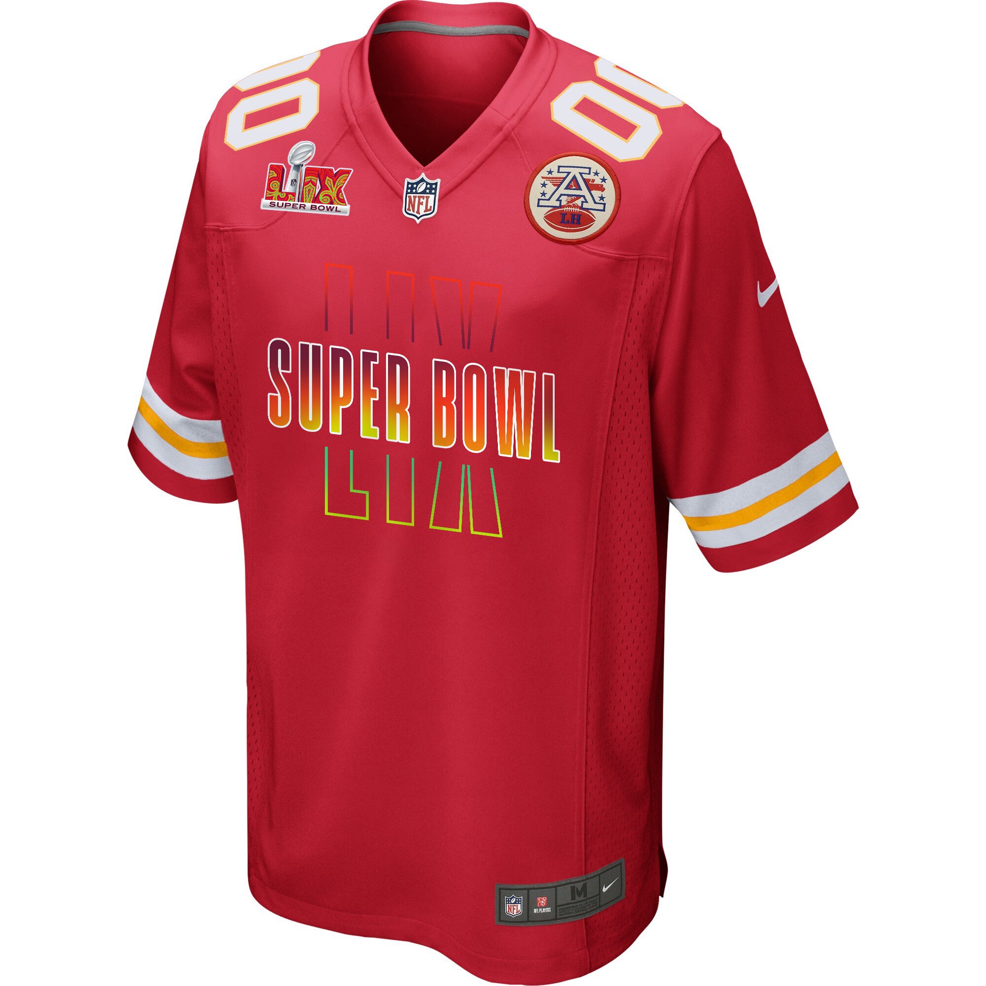 Alternative view of Kansas City Chiefs Super Bowl LIX Game Men Custom Jersey - Red JS9821 nicesnker