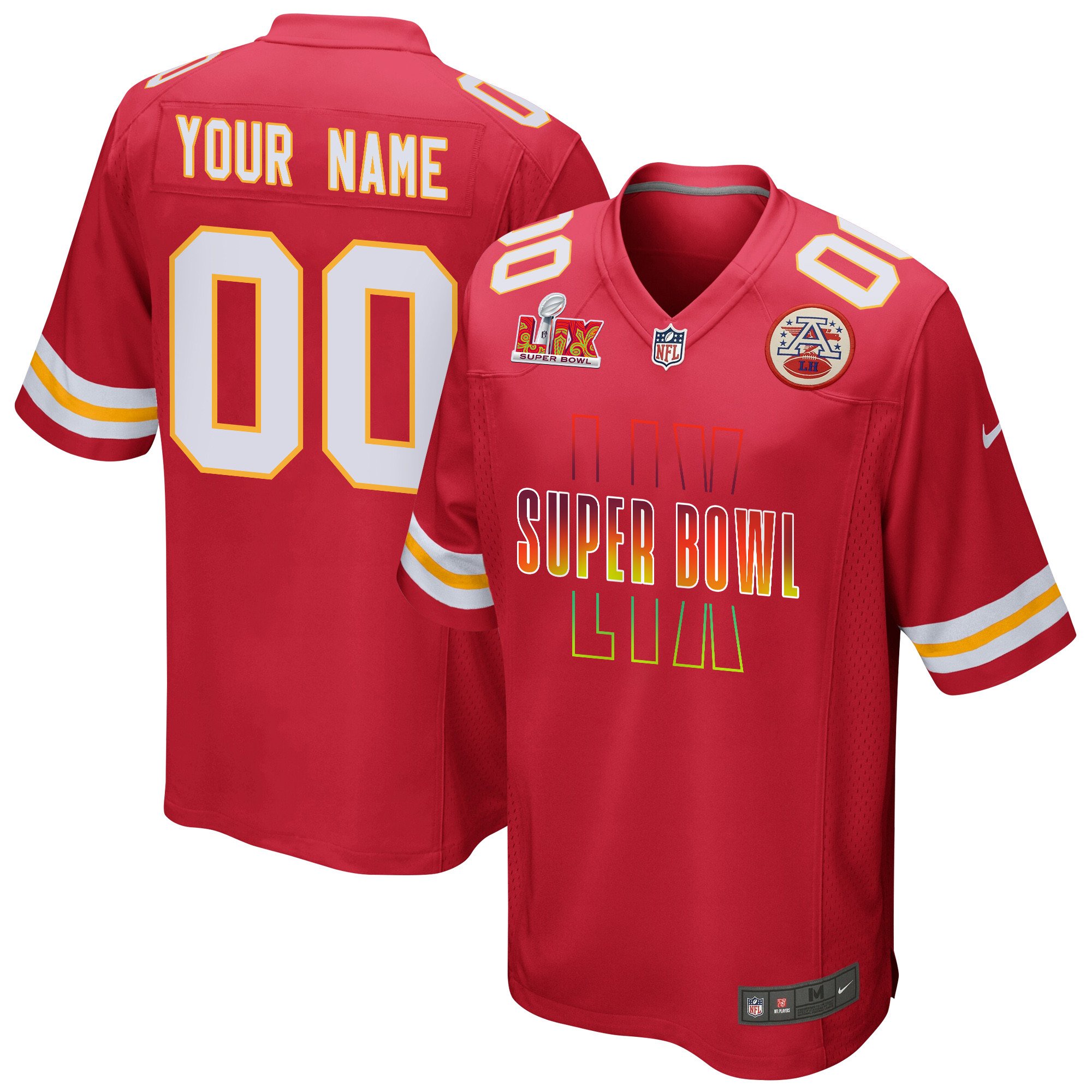 Kansas City Chiefs Super Bowl LIX Game Men Custom Jersey - Red JS9821 nicesnker