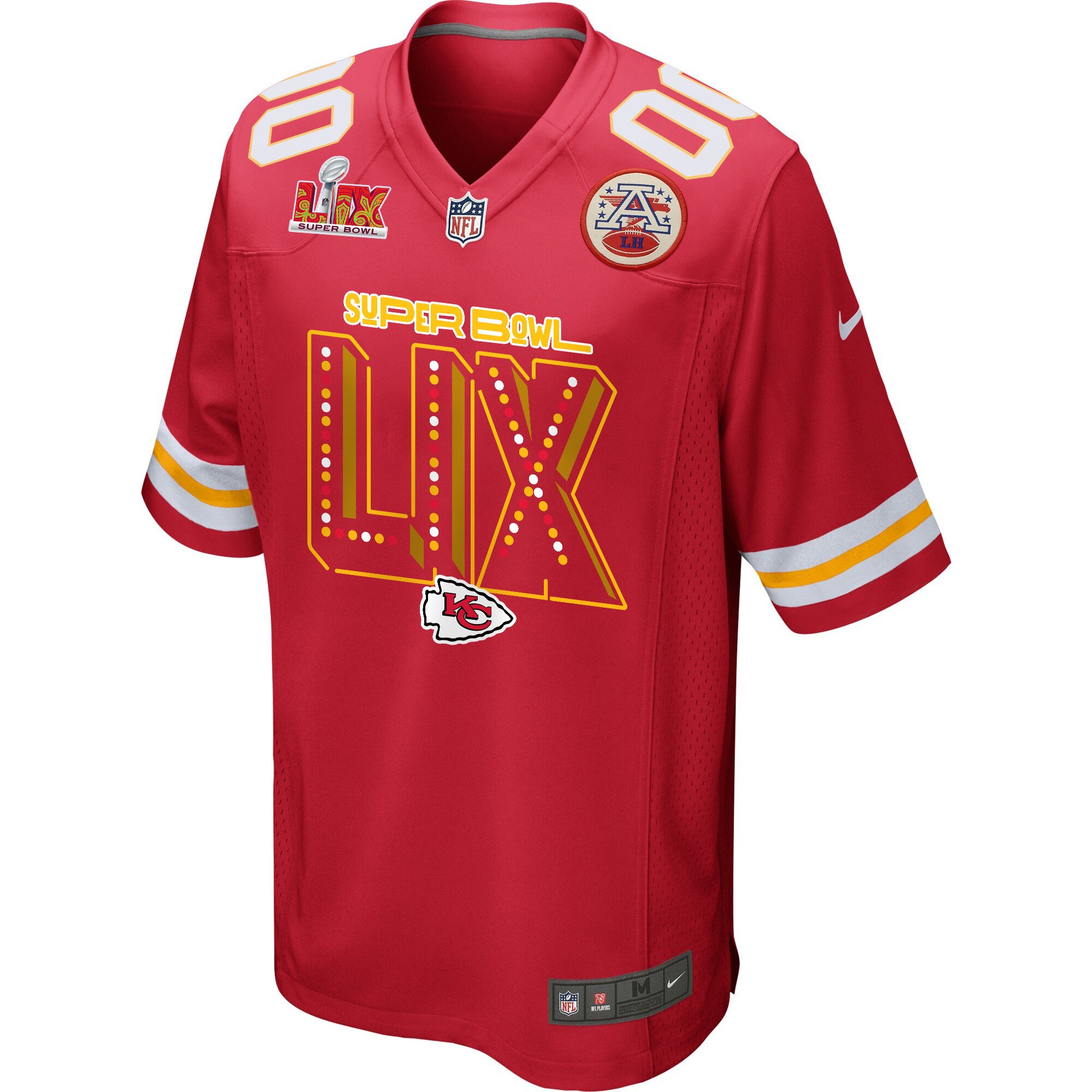 Alternative view of Kansas City Chiefs Super Bowl LIX V2 Game Men Custom Jersey - Red JS6940 nicesnker