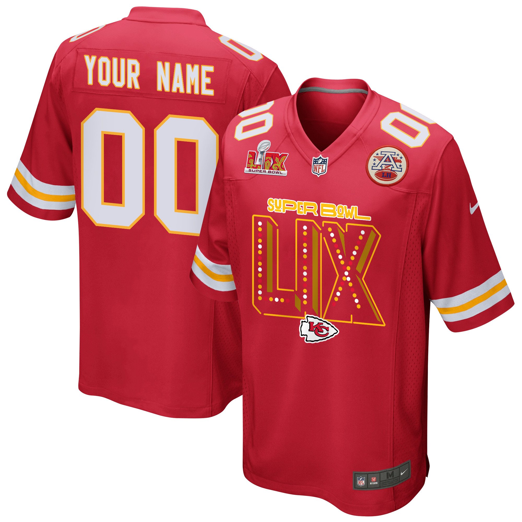 Kansas City Chiefs Super Bowl LIX V2 Game Men Custom Jersey - Red JS6940 nicesnker