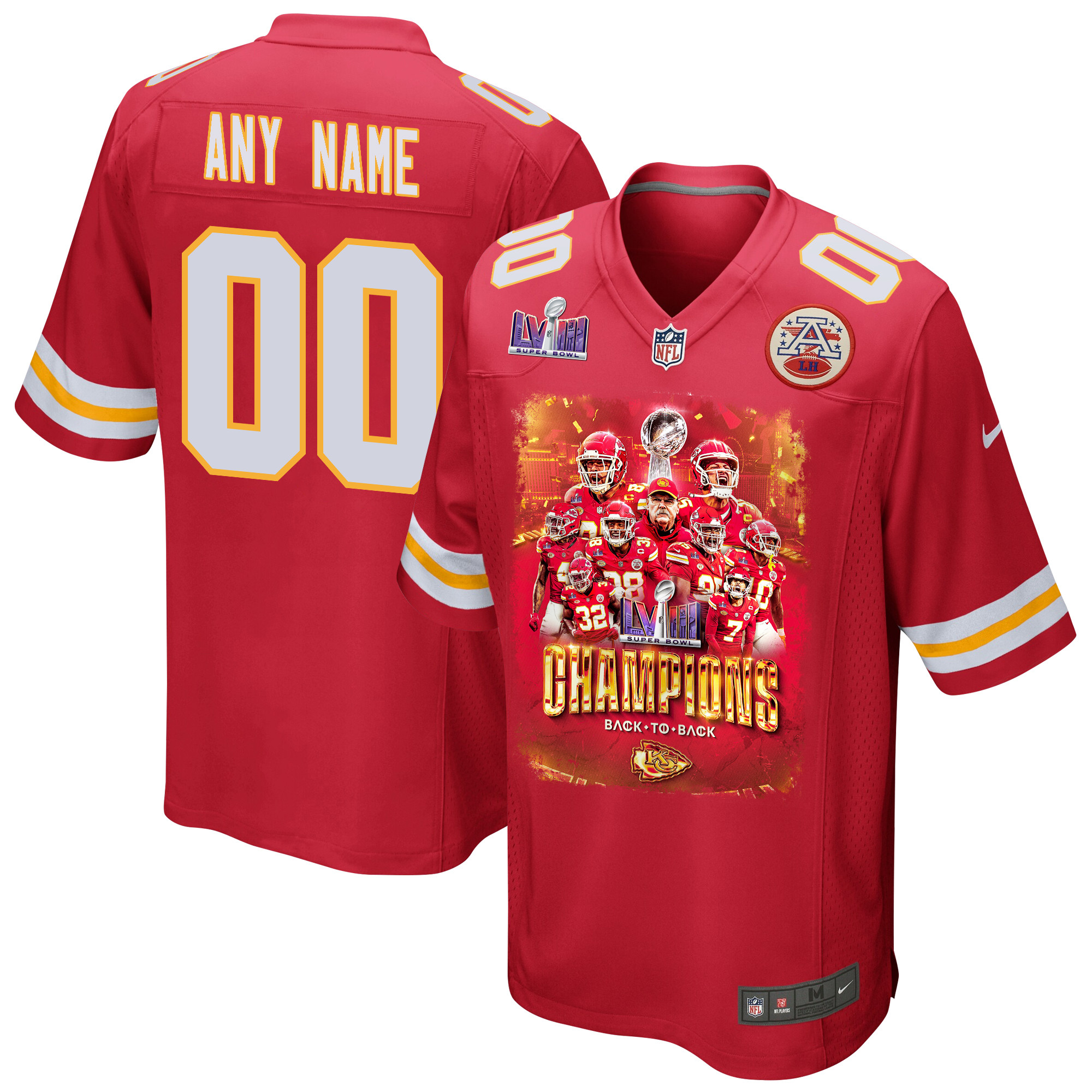 Kansas City Chiefs Super Bowl LVIII Back To Back Game Custom Men Jersey - Scarlet JS7826 nicesnker
