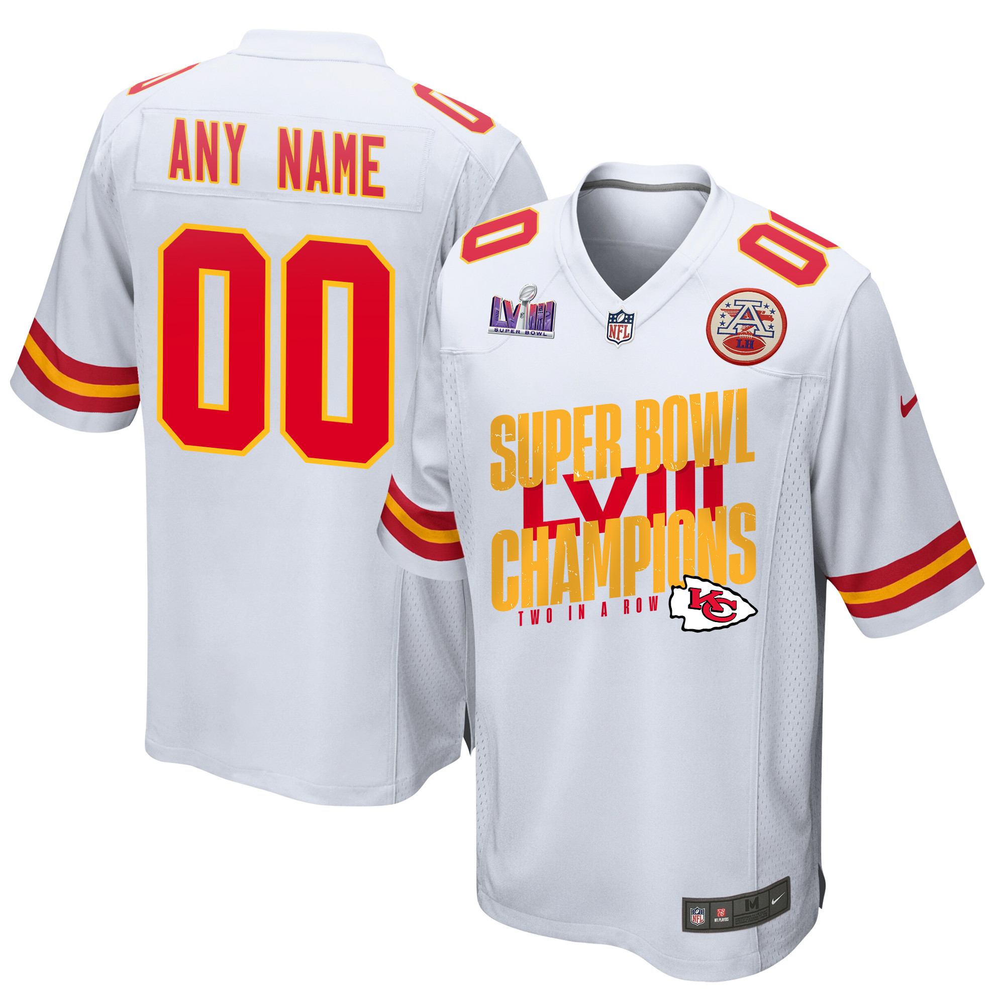 Kansas City Chiefs Super Bowl LVIII Champions Iconic Victory Game Custom Men Jersey - White JS6427 nicesnker