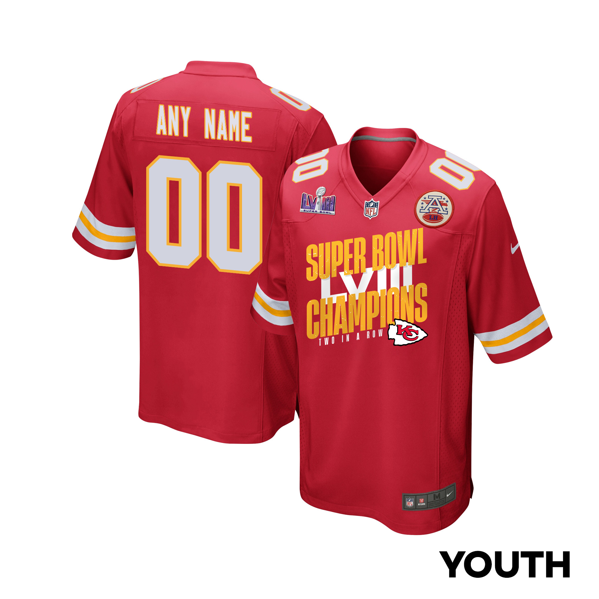 Kansas City Chiefs Super Bowl LVIII Champions Iconic Victory Game YOUTH Jersey - Scarlet JS3288 nicesnker