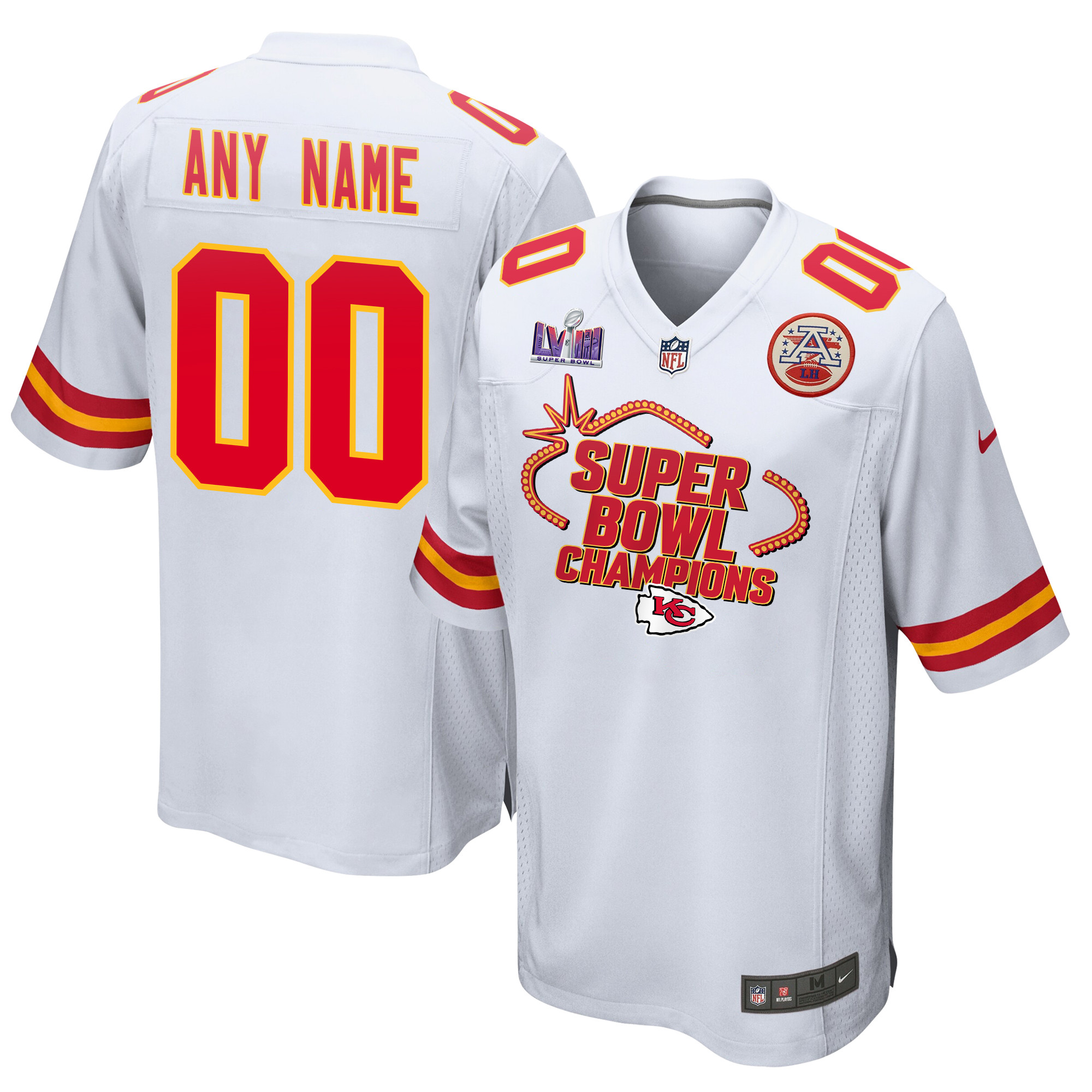 Kansas City Chiefs Super Bowl LVIII Champions Locker Room Trophy Collection Game Custom Men Jersey - White JS4433 nicesnker