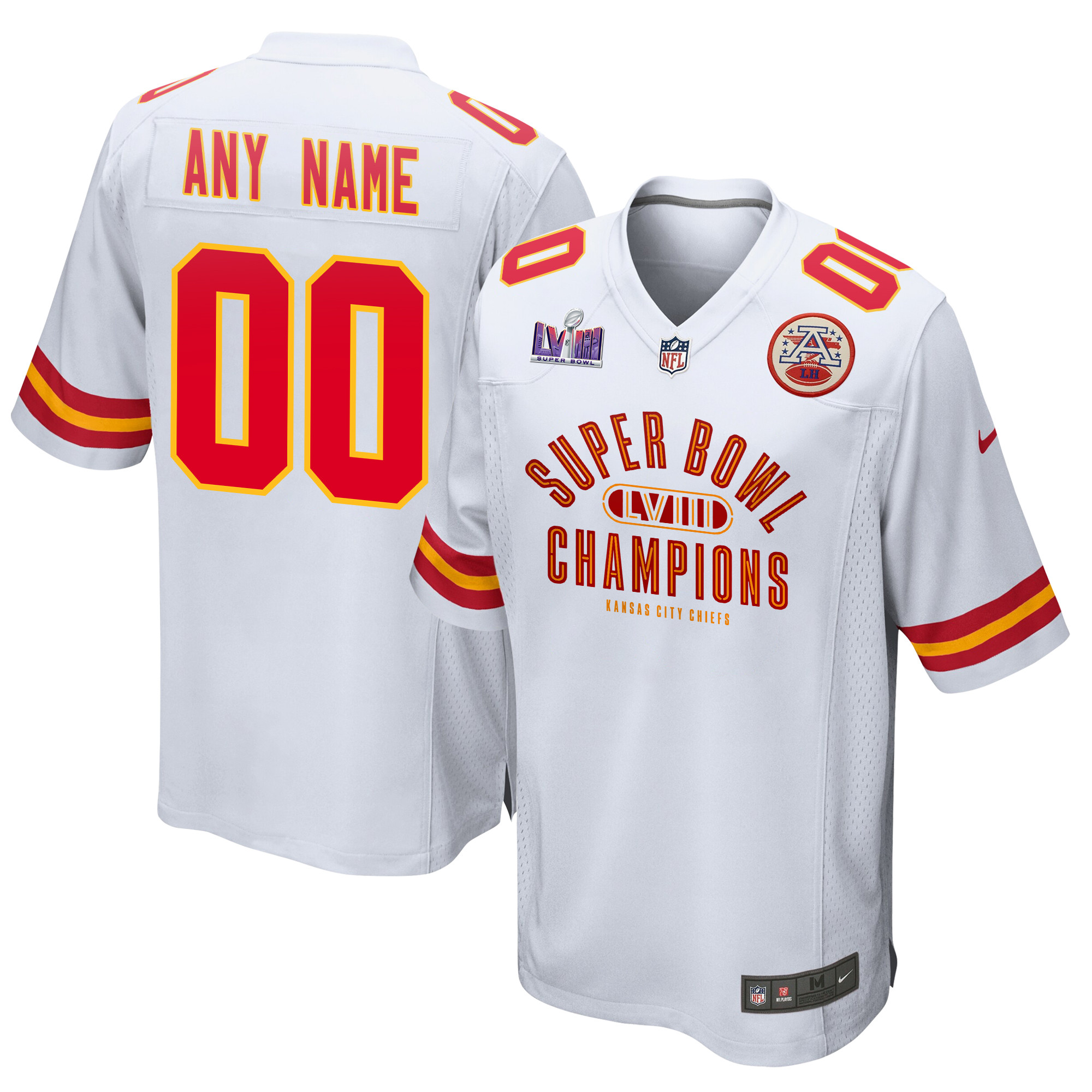 Kansas City Chiefs Super Bowl LVIII Champions Under The Lights Game Custom Men Jersey - White JS4058 nicesnker