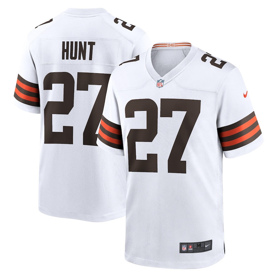 Kareem Hunt 27 Cleveland Browns Game Men Jersey - White JS4962 nicesnker