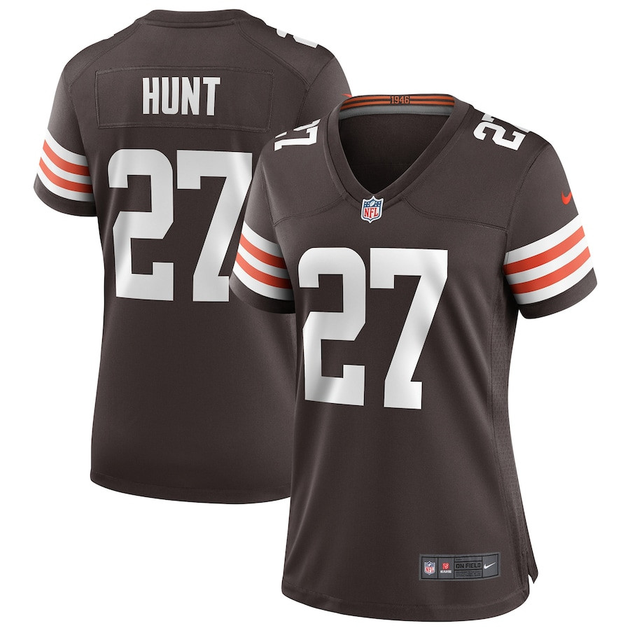 Kareem Hunt 27 Cleveland Browns Game Women Jersey - Brown JS7381 nicesnker