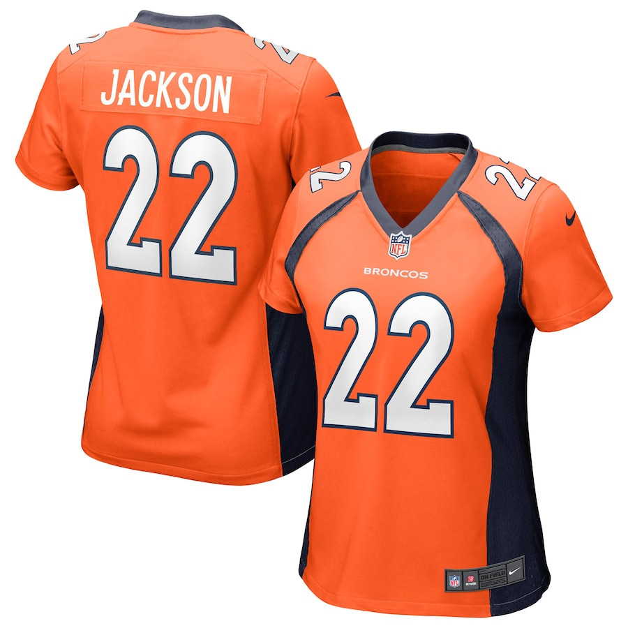 Kareem Jackson 22 Denver Broncos Women Game Jersey - Orange JS4384 nicesnker