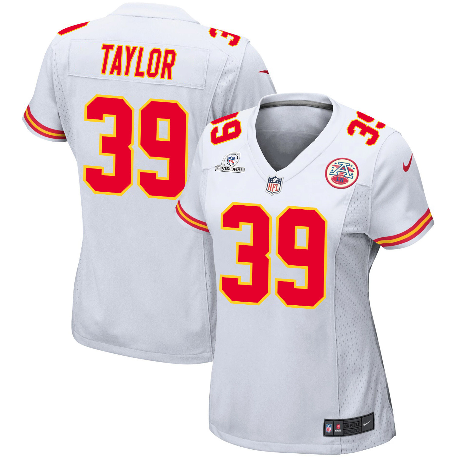 Keith Taylor 39 Kansas City Chiefs Super Bowl LVIII Patch Game Women Jersey - White JS9368 nicesnker