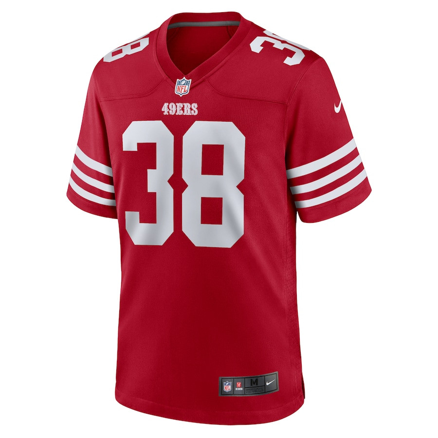 Alternative view of Kemon Hall 38 San Francisco 49ers Team Game Men Jersey - Scarlet JS5695 nicesnker