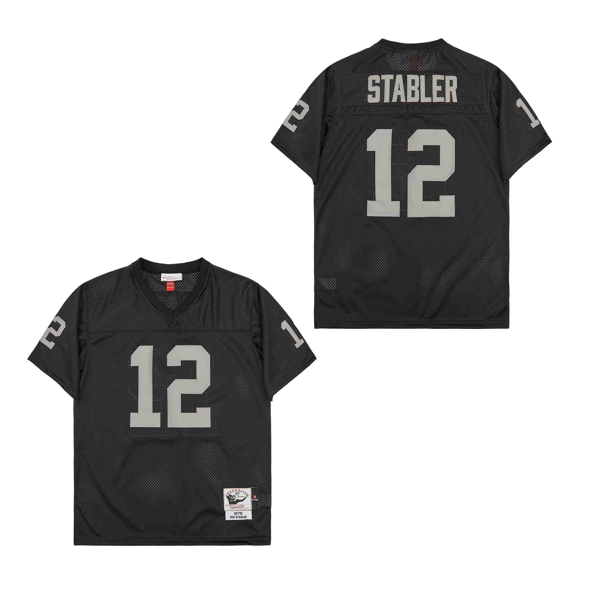 Ken Stabler 12 Las Vegas Raiders Throwback Men Jersey - Black JS9513 nicesnker