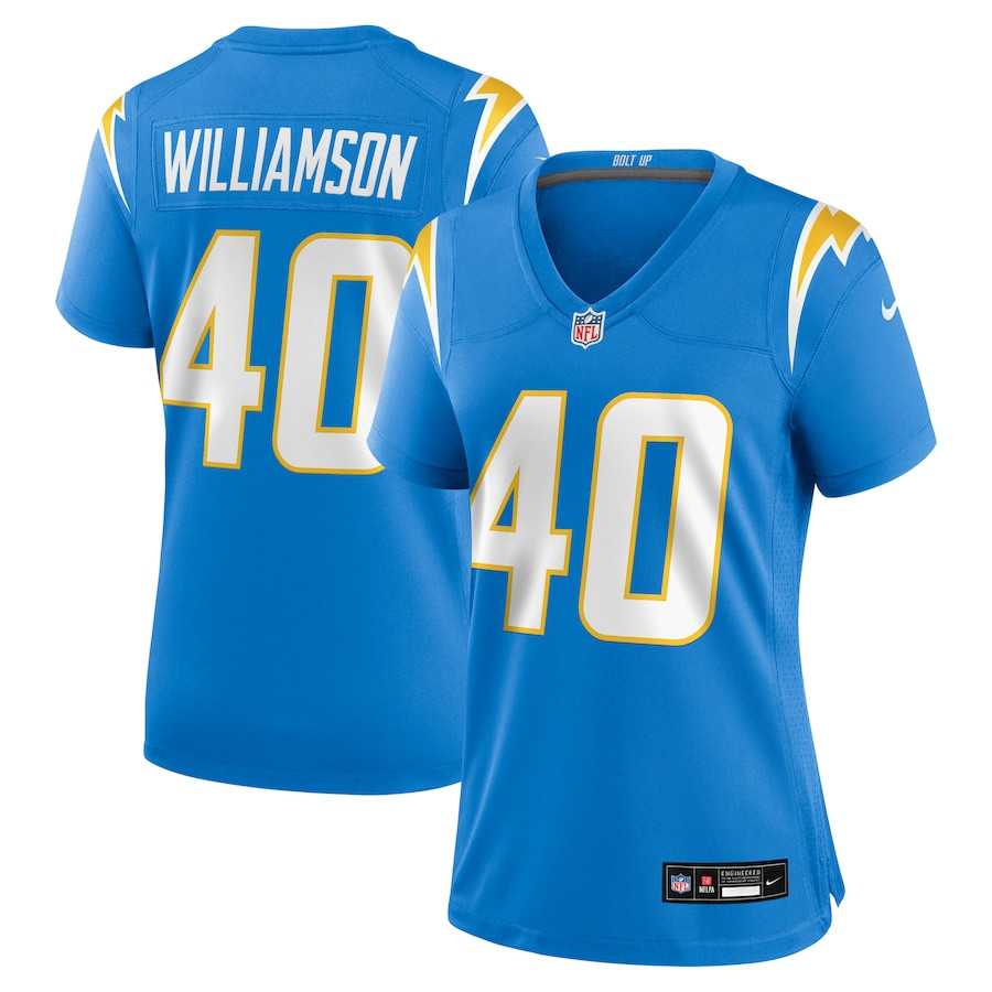 Kendall Williamson 40 Los Angeles Chargers Women's Game Jersey - Powder Blue JS9272 nicesnker