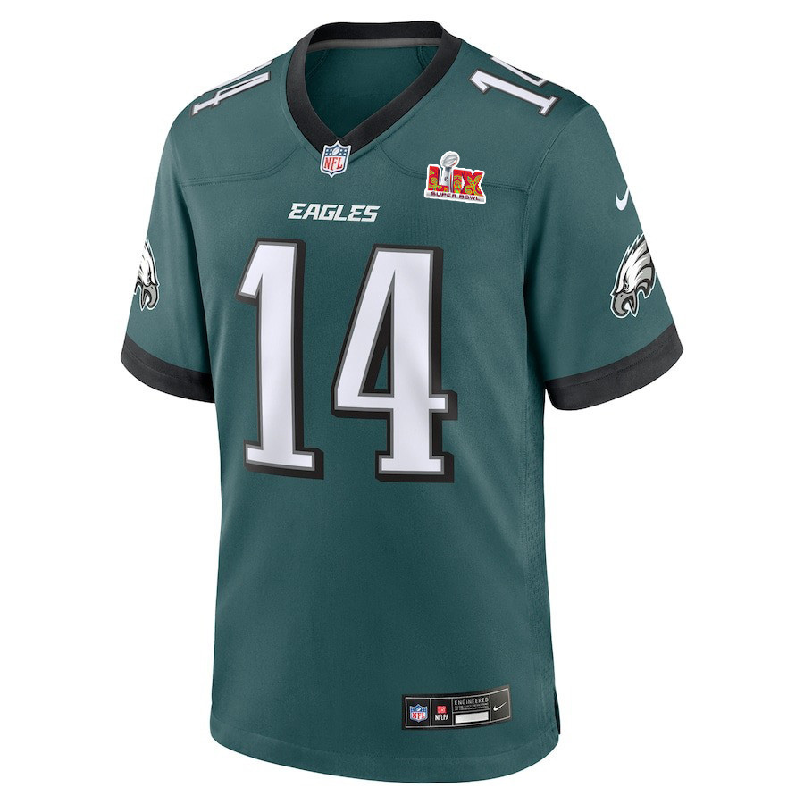 Alternative view of Kenneth Gainwell #14 Philadelphia Eagles Super Bowl LIX YOUTH Jersey - Midnight Green JS8425 nicesnker