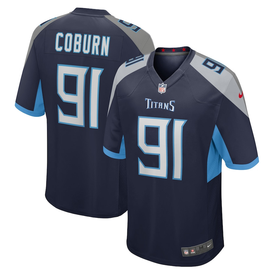 Keondre Coburn 91 Tennessee Titans Game Men Jersey - Navy JS6833 nicesnker