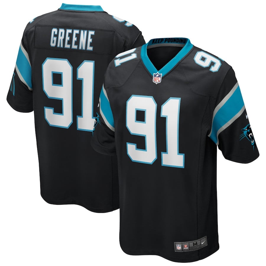 Kevin Greene 91 Carolina Panthers Men Game Retired Jersey - Black JS8976 nicesnker
