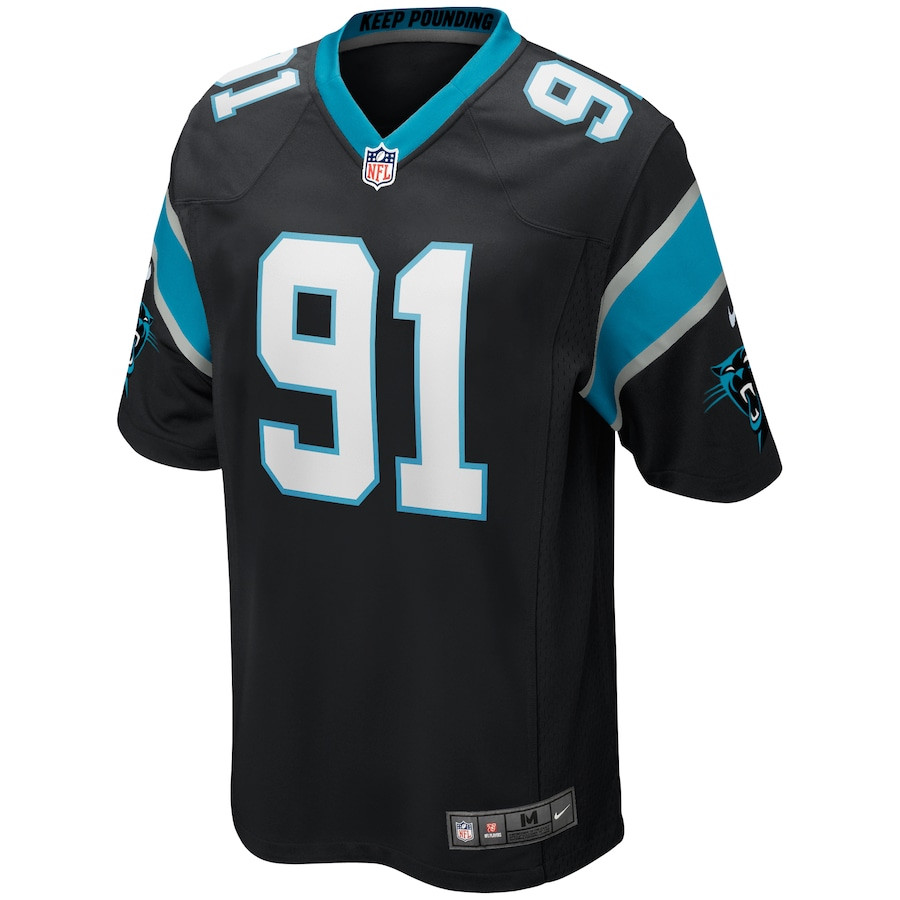 Alternative view of Kevin Greene 91 Carolina Panthers Men Game Retired Jersey - Black JS8976 nicesnker