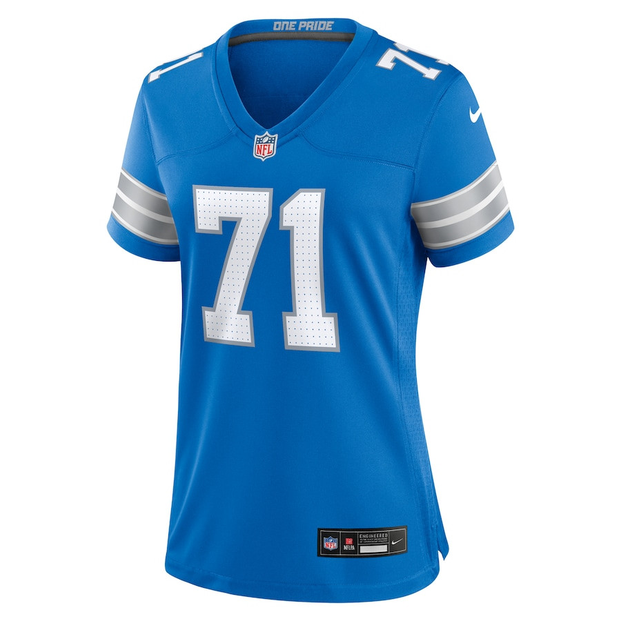 Alternative view of Kevin Zeitler 71 Detroit Lions Women's Game Jersey - Blue JS8132 nicesnker