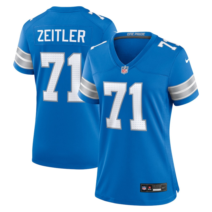 Kevin Zeitler 71 Detroit Lions Women's Game Jersey - Blue JS8132 nicesnker