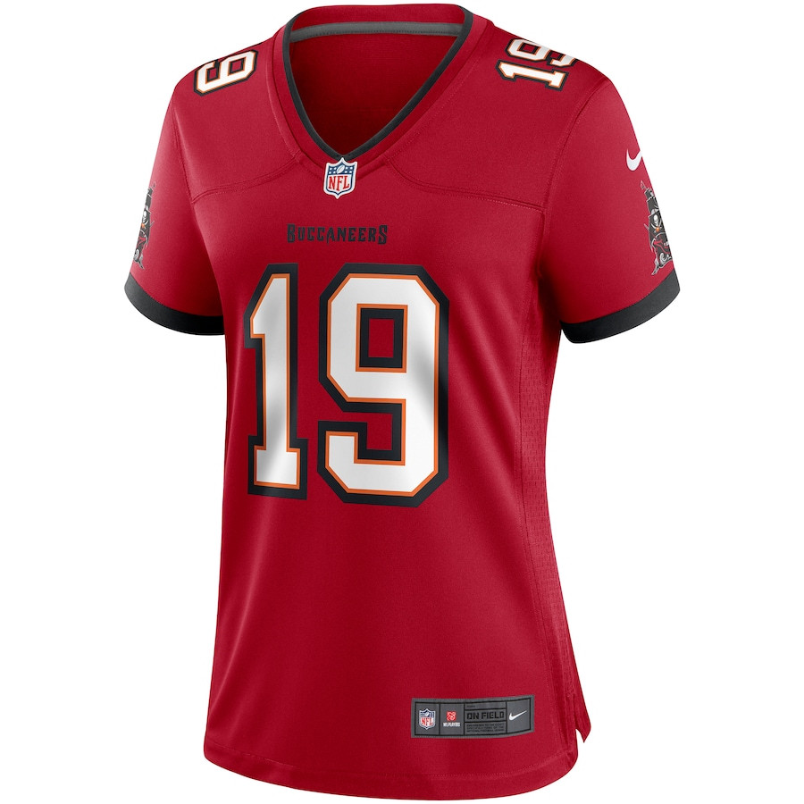 Alternative view of Keyshawn Johnson 19 Tampa Bay Buccaneers Women Game Retired Jersey - Red JS8102 nicesnker