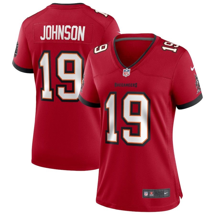 Keyshawn Johnson 19 Tampa Bay Buccaneers Women Game Retired Jersey - Red JS8102 nicesnker