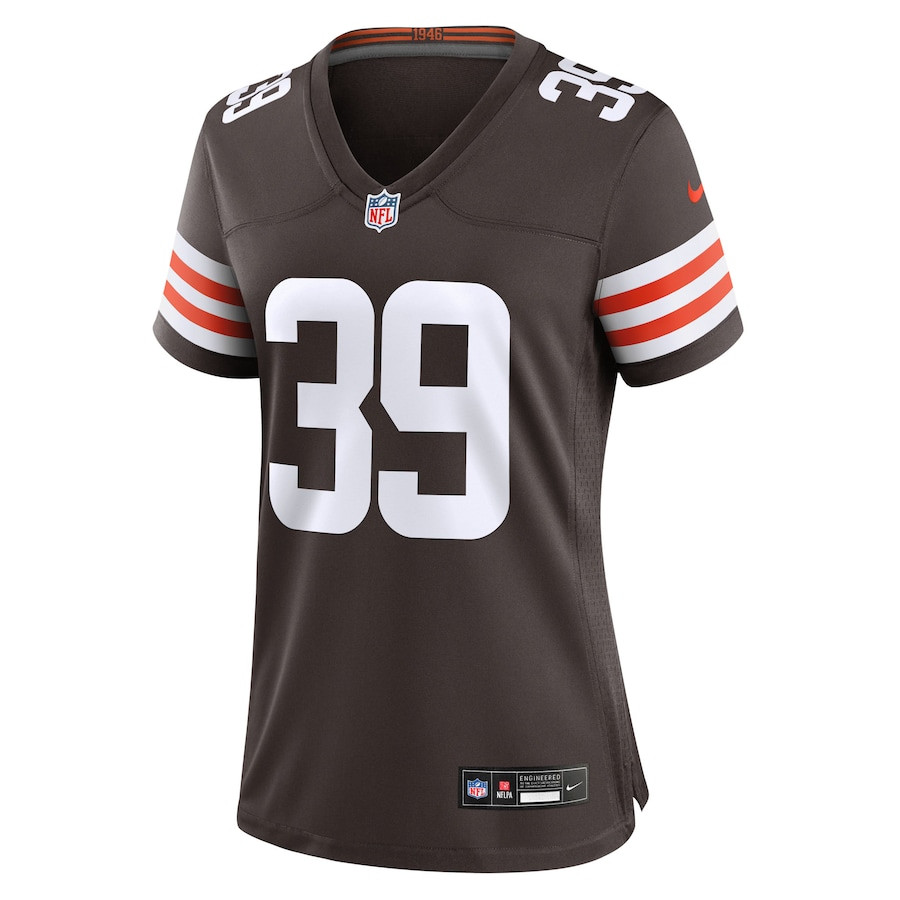 Alternative view of Khaleke Hudson 39 Cleveland Browns Women's Team Game Jersey - Brown JS9882 nicesnker