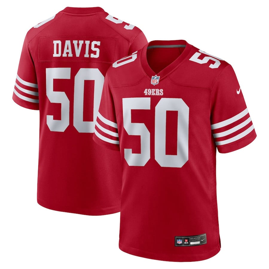 Khalil Davis 50 San Francisco 49ers Game Men Jersey - Scarlet JS6254 nicesnker