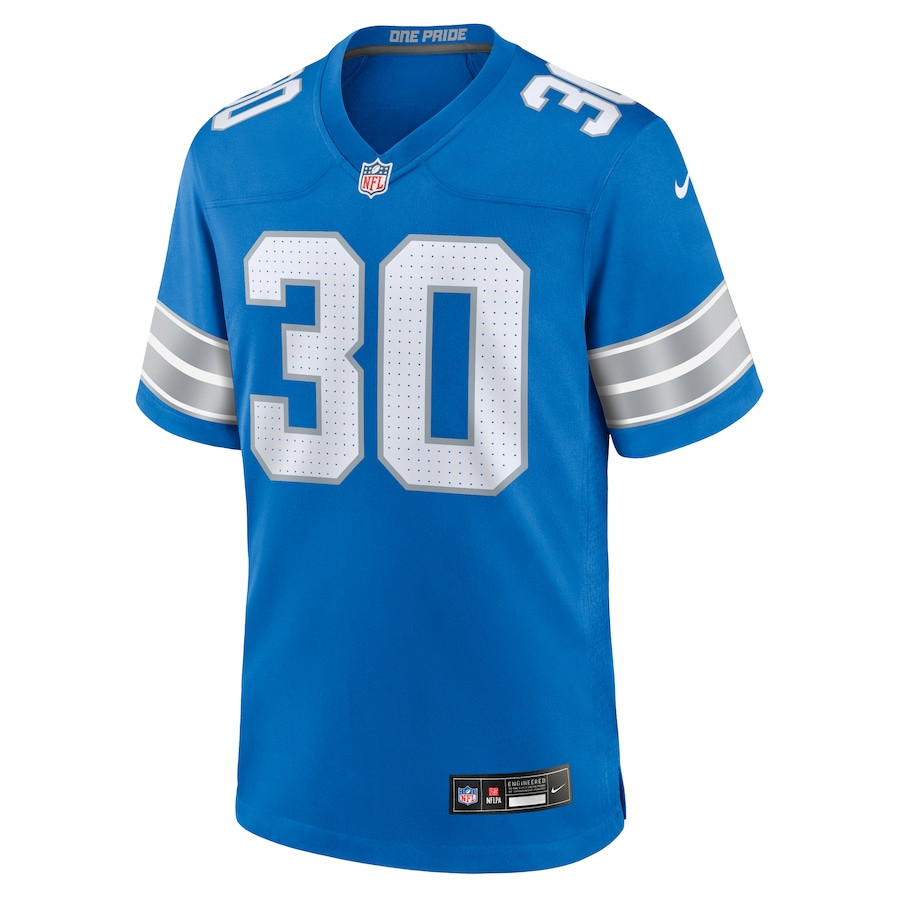 Alternative view of Khalil Dorsey 30 Detroit Lions Team Game Men Jersey - Blue JS8751 nicesnker