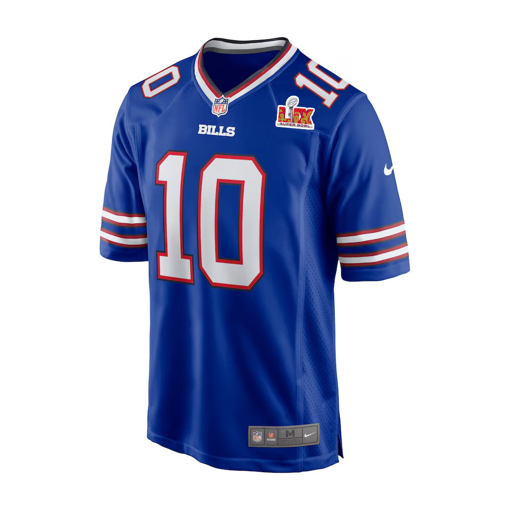 Alternative view of Khalil Shakir #10 Buffalo Bills Super Bowl LIX Jersey - Men's - Royal JS9286 nicesnker