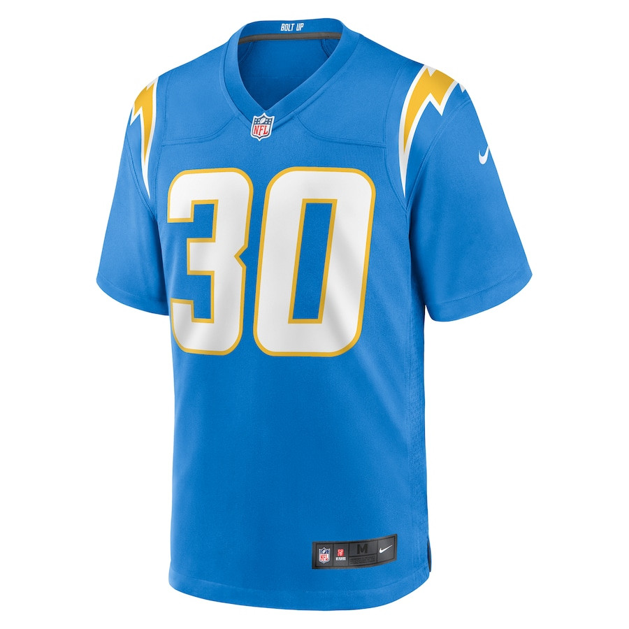 Alternative view of Kimani Vidal 30 Los Angeles Chargers Team Game Men Jersey - Powder Blue JS3014 nicesnker
