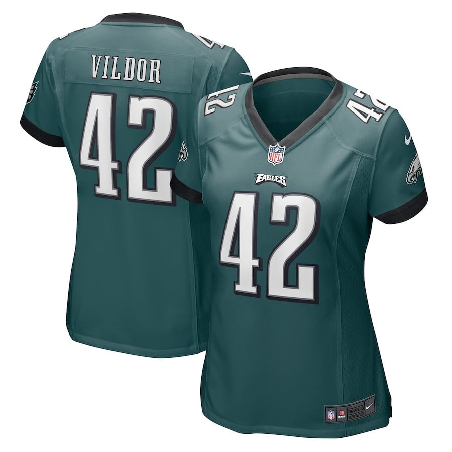 Kindle Vildor 42 Philadelphia Eagles Game Women Jersey - Midnight Green JS5363 nicesnker