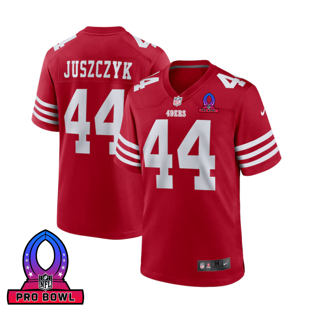 Kyle Juszczyk 44 San Francisco 49ers 2025 Pro Bowl Patch Game Men Jersey - Scarlet JS4659 nicesnker
