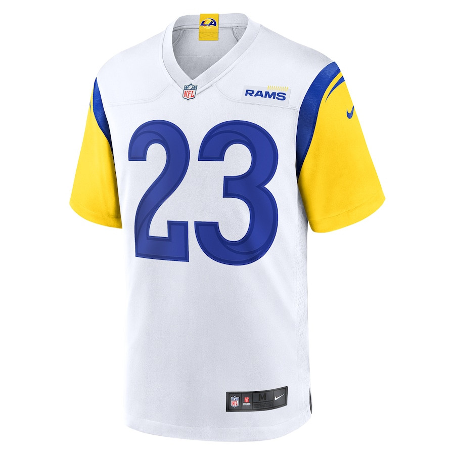 Alternative view of Kyren Williams 23 Los Angeles Rams Team Game Men Jersey - White JS3563 nicesnker