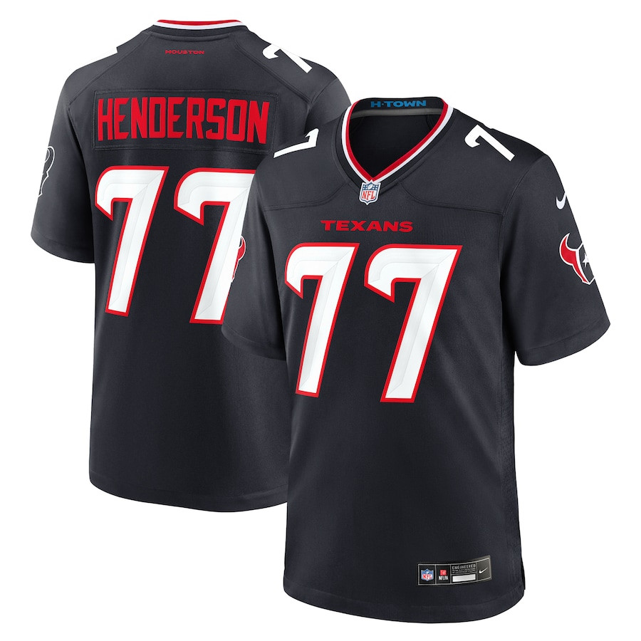 LaDarius Henderson 77 Houston Texans Game Men Jersey - Navy JS5322 nicesnker