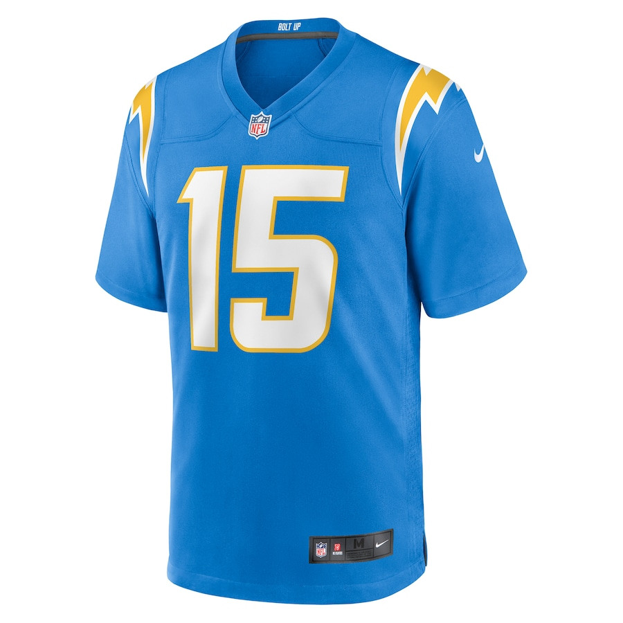 Alternative view of Ladd McConkey 15 Los Angeles Chargers Team Game Men Jersey - Powder Blue JS1244 nicesnker