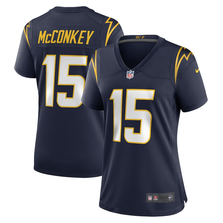 Ladd McConkey 15 Los Angeles Chargers Women's Alternate Game Jersey - Navy JS6128 nicesnker
