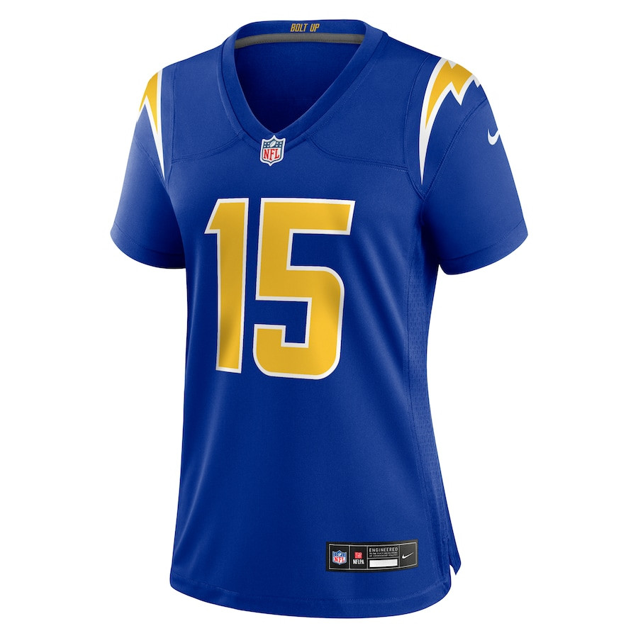 Alternative view of Ladd McConkey 15 Los Angeles Chargers Women's Alternate Game Jersey - Royal JS4321 nicesnker