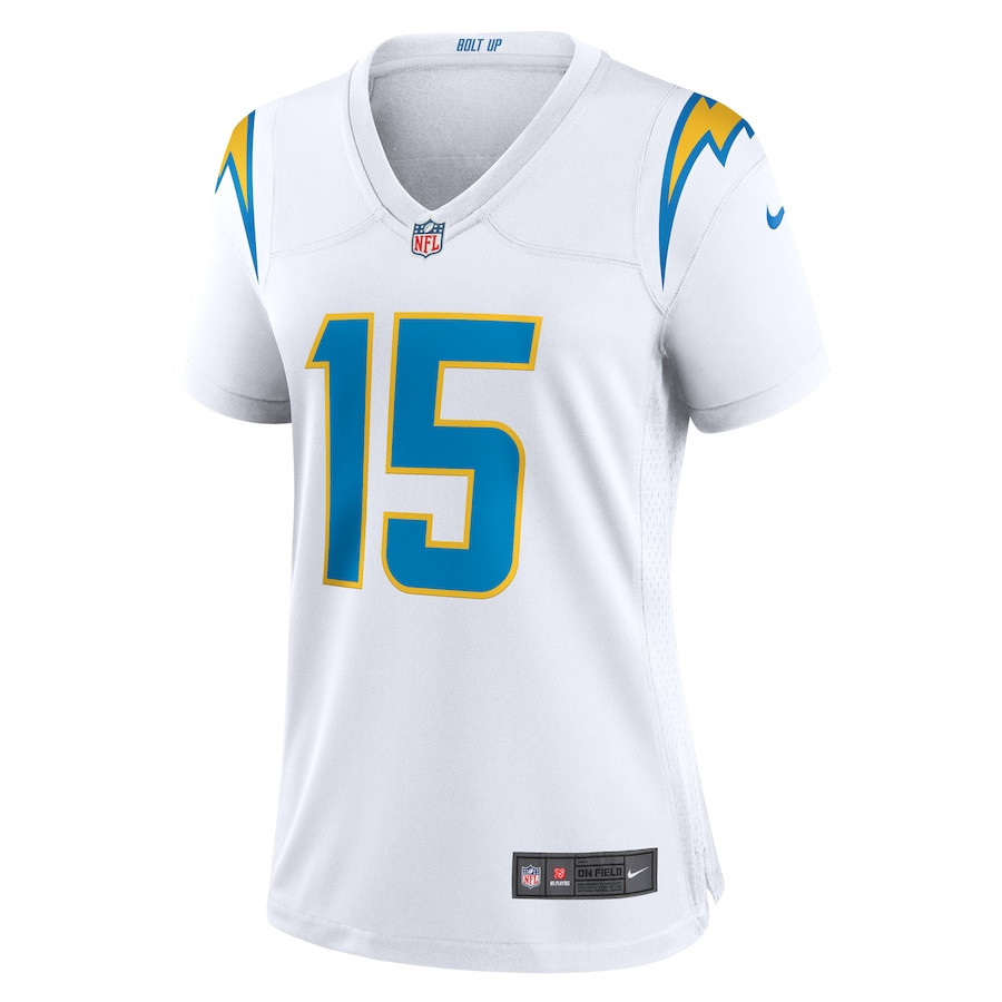 Alternative view of Ladd McConkey 15 Los Angeles Chargers Women's Game Jersey - White JS4492 nicesnker
