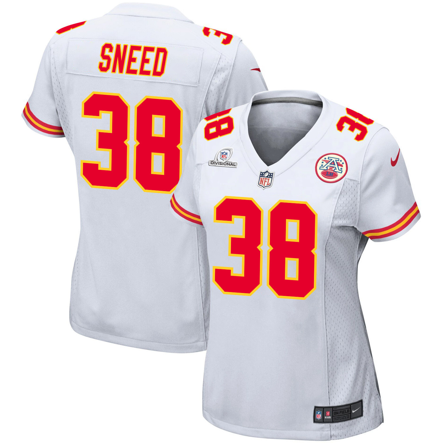 La'Mical Perine 29 Kansas City Chiefs Super Bowl LVIII Patch Game Women Jersey - White JS9275 nicesnker