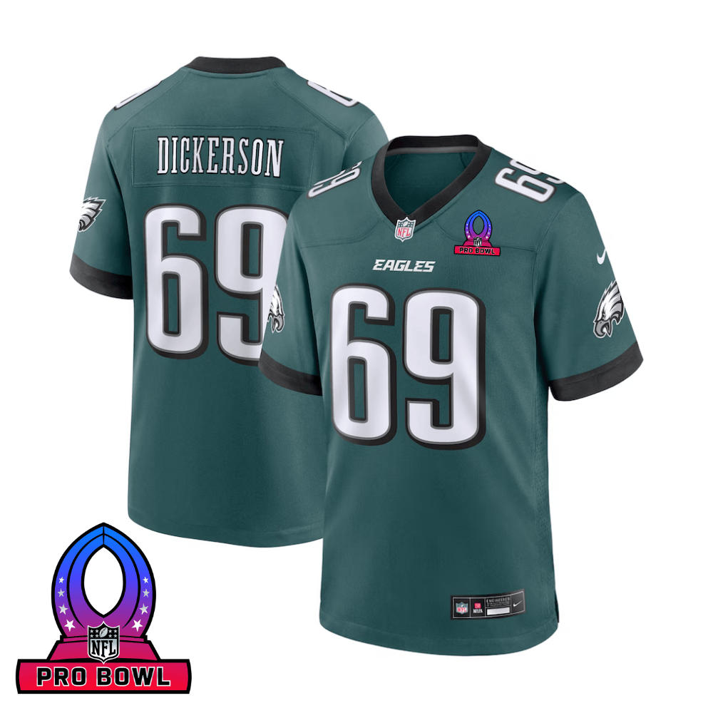 Landon Dickerson 69 Philadelphia Eagles 2025 Pro Bowl Patch Game Men Jersey - Midnight Green JS8713 nicesnker