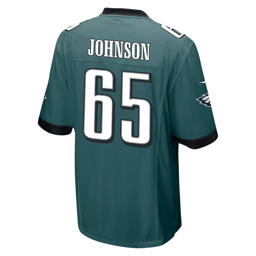 Alternative view of Lane Johnson 65 Philadelphia Eagles Super Bowl LIX Champions Patch 'New Orleans - The Ultimate Showdown' EMBROIDERED Game Men Jersey - Midnight Green JS6462 nicesnker